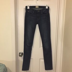 Hudson dark blue super skinny jeans.